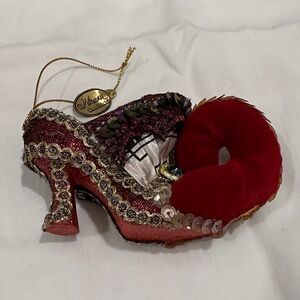Katherine's Collection "Beautiful Lady" Red Velvet Shoe Ornament